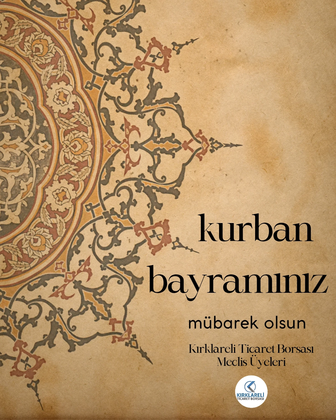 Kırklareli Ticaret Borsası Bayram Kutlama Mesajı
