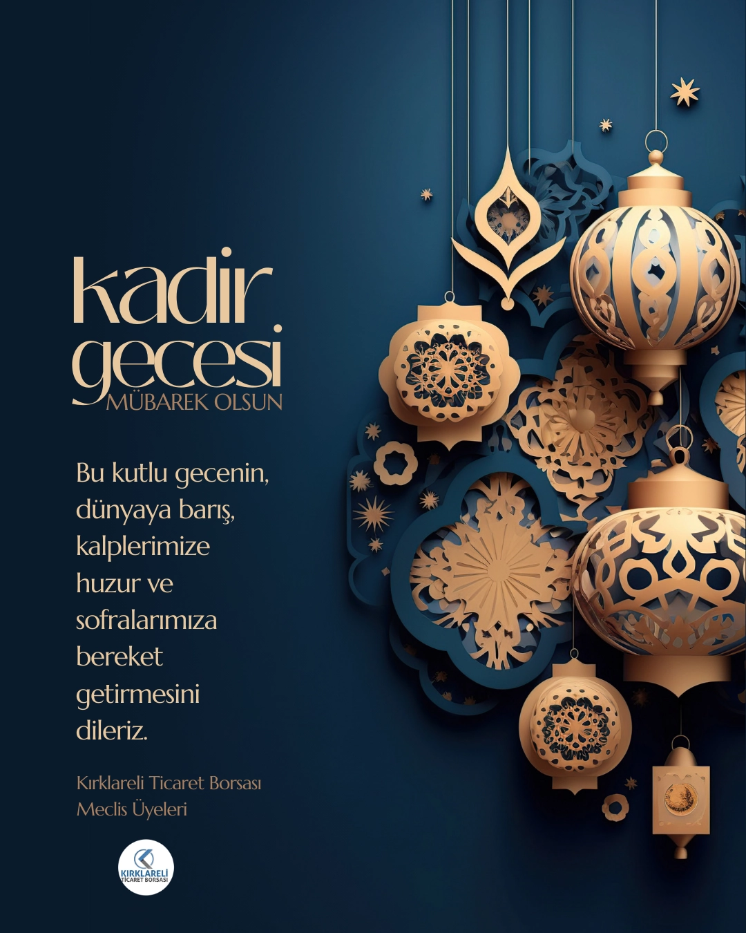 Mübarek Kadir Gecesi’nin Bereketi Ülkemize ve İnsanlığa Huzur Getirsin