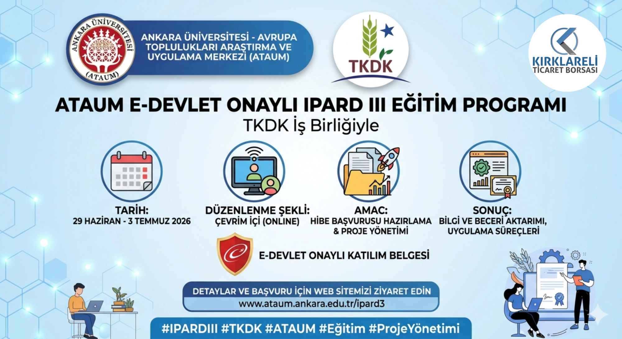 ATAUM E-Devlet Onaylı IPARD III Eğitim Programı Duyurusu