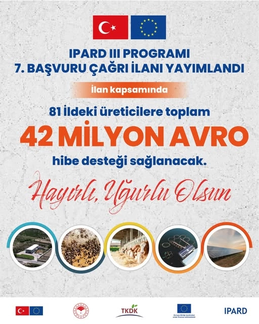 IPARD III Programı Yedinci Başvuru Çağrı İlanı yayımlandı. 