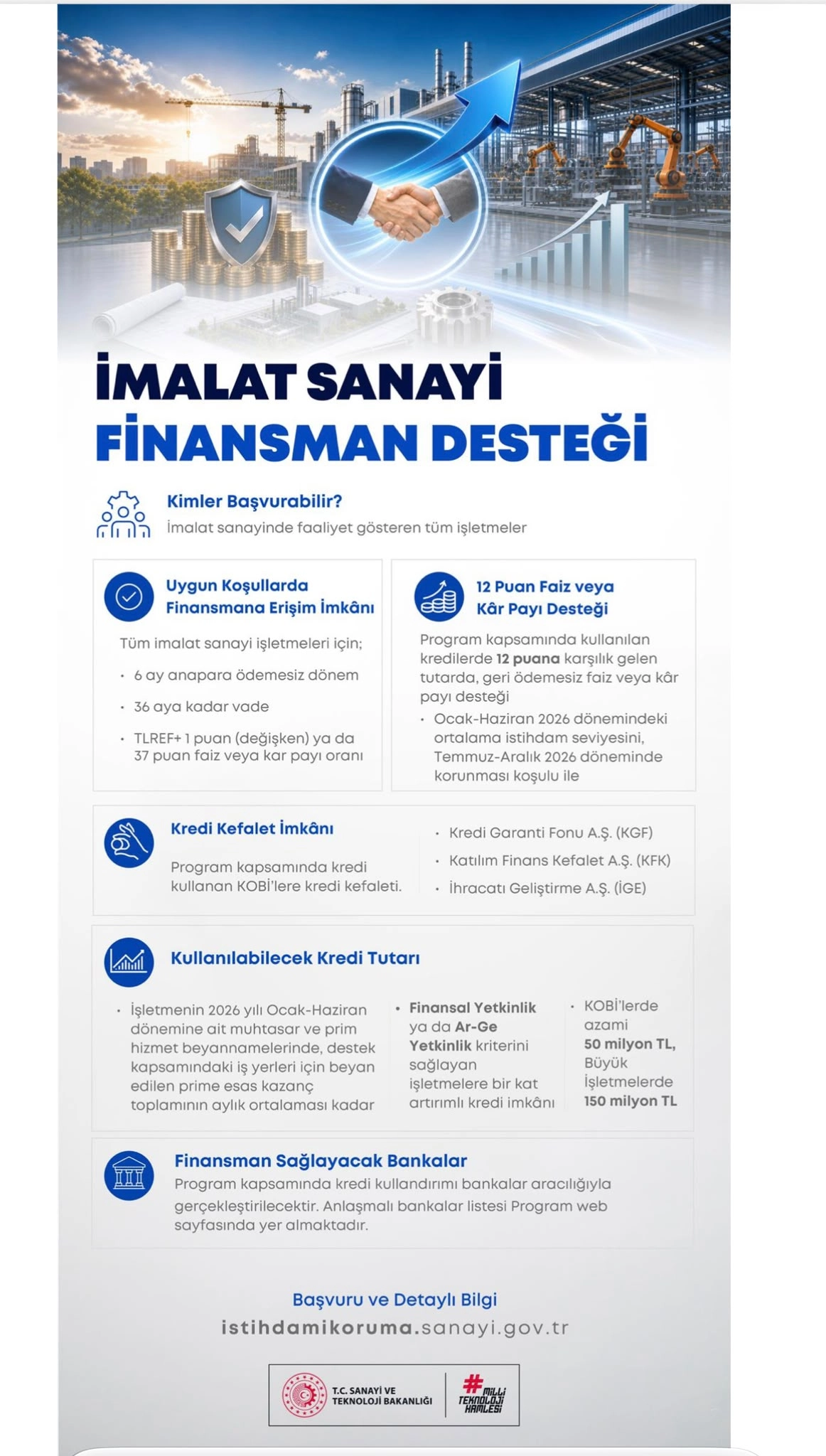 İmalat Sanayi İşletmelerine Finansman Desteği
