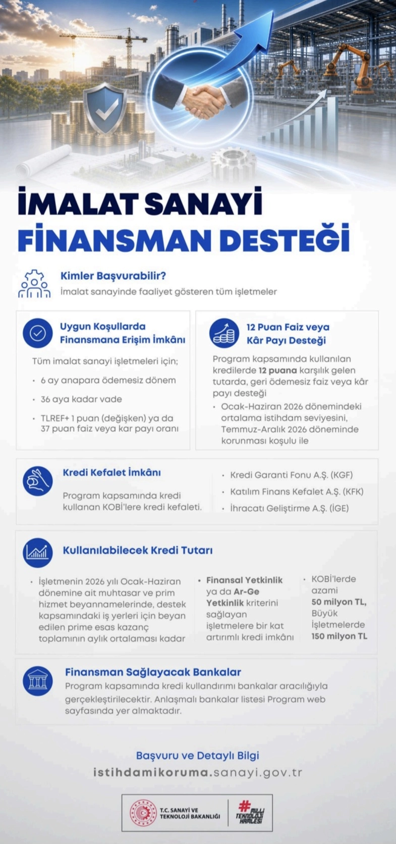 İmalat Sanayii İstihdamı Koruma Destek Programı – 2026 Yılı İkinci Dönem Başvuruları
