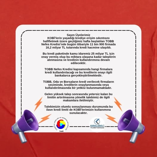 TOBB Nefes Kredisi Hakkında Bilgilendirme